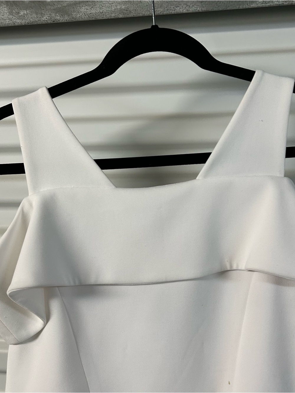 White Cold-Shoulder Ruffle Camisole - Picture 9 of 11
